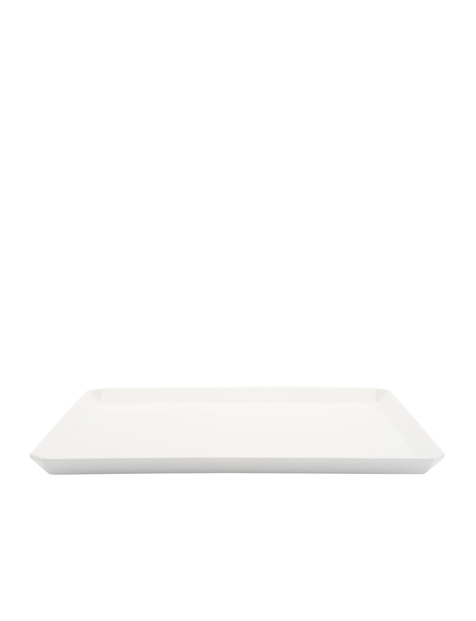 TY Square Plate 270 glazed white