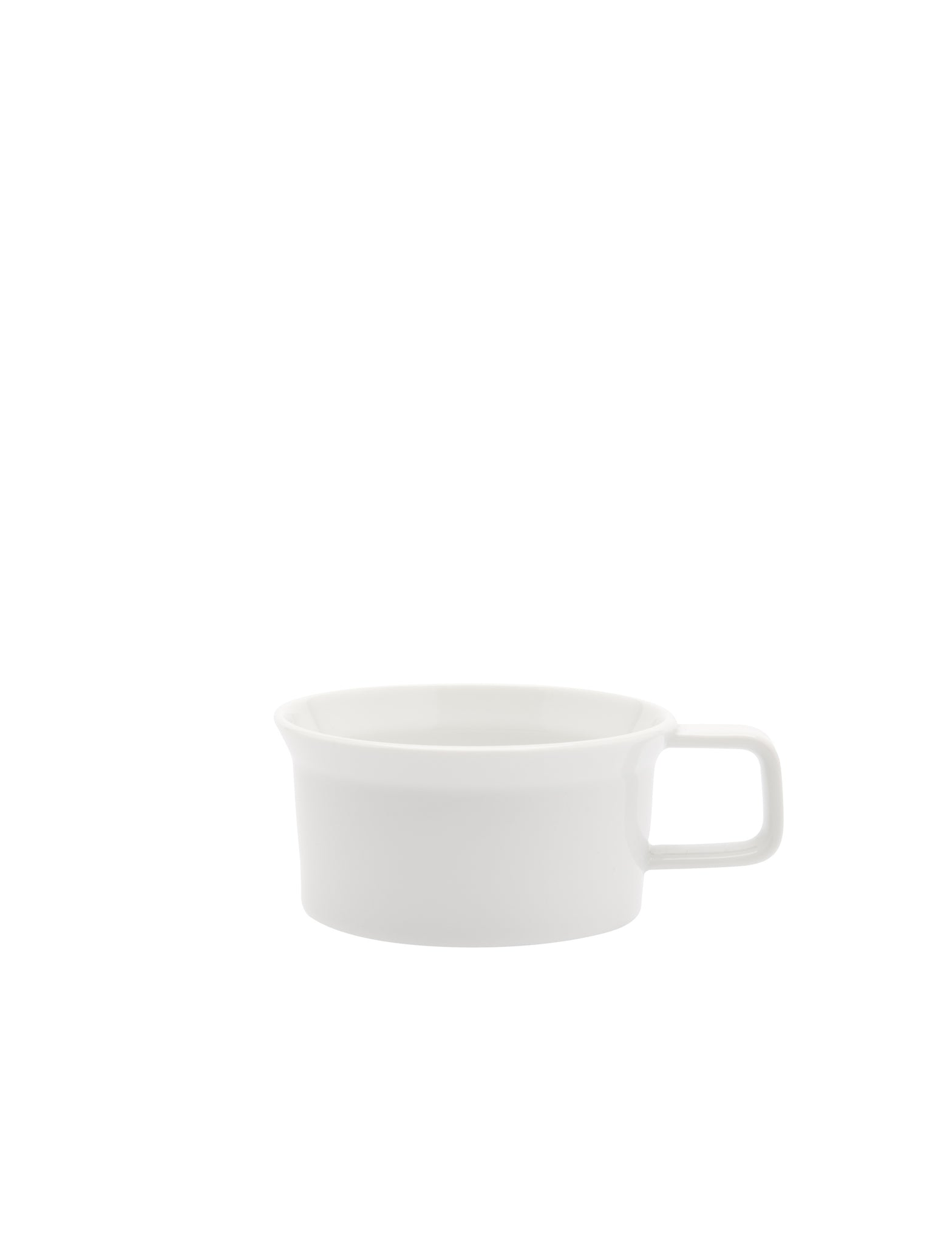 TY Tea Cup handle glazed white